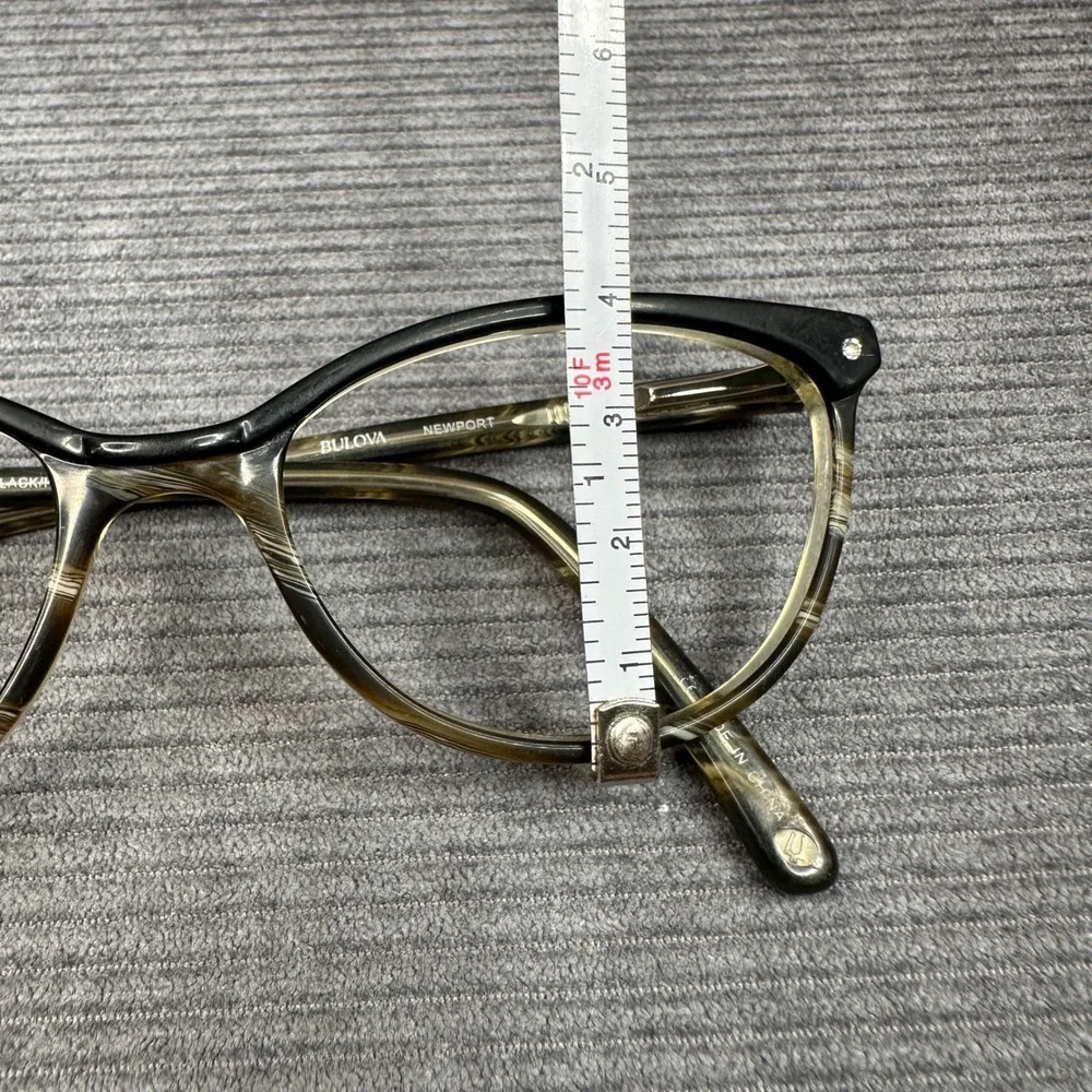 Bulova Newport Black Horn Cat Eye Eyeglasses‎ Frames 52-17-135 NEWPORT BKHRN